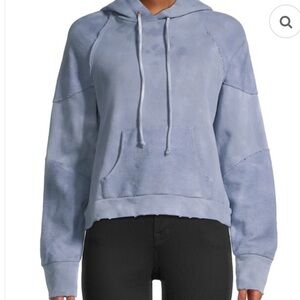 LoveshackFancy Anarosa Hoodie in Washed Denim